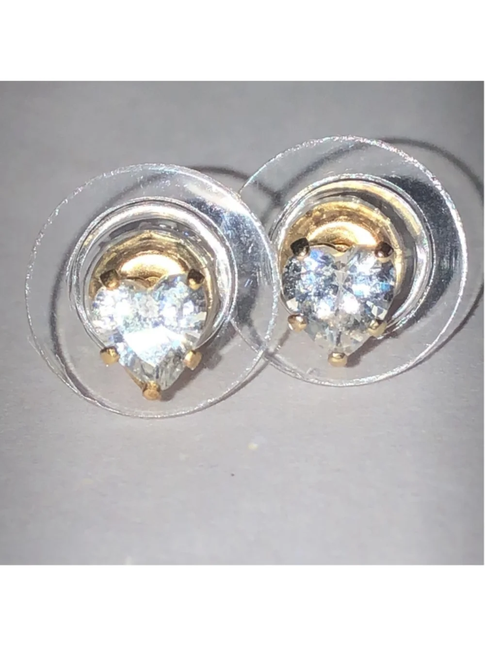 Gold Plated Sterling Silver L 925 Heart Dainty Stud Earrings